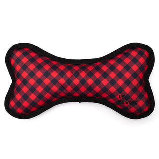 The Worthy Dog Buffalo Plaid Bone Dog Toy, Large