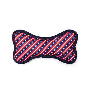 The Worthy Dog Stars and Stripes Bone Dog Toy, Small