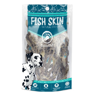 Tickled Pet Icelandic Fish Skin Twists Natural Dog Chews, 16-oz Bag