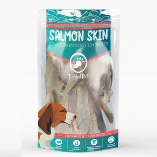 Tickled Pet Salmon Skin Dog Treats, 6-oz Bag