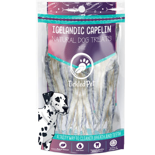 Tickled Pet Whole Icelandic Capelin Fish Dog Treats, 3-oz Bag