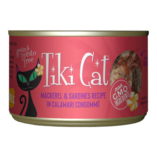 Tiki Cat Makaha Grill Mackerel & Sardine in Calamari Consomme Grain-Free Canned Cat Food, 6-oz, Case of 8