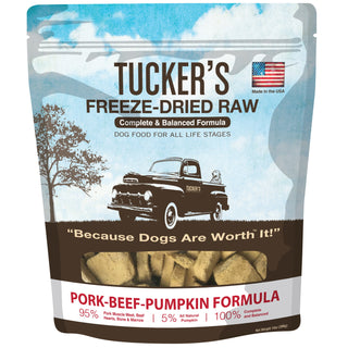 Tucker's Pork-Beef-Pumpkin Freeze-Dried Dog Food, 14-oz Bag