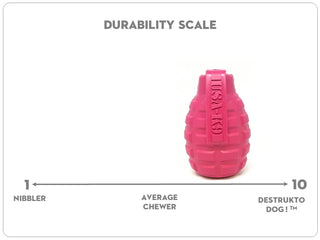 USA-K9 Grenade Pink Durable USA Dog Toy & Treat Dispenser, Large