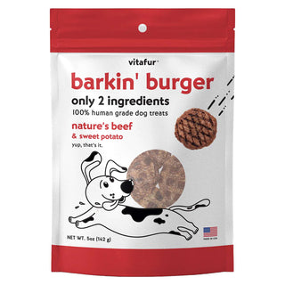 Vitafur Barkin Nature's Beef & Sweet Potato Dog Treats, 5-oz bag