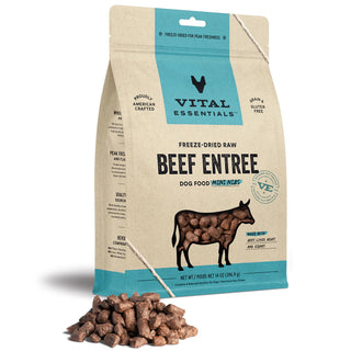 Vital Essentials Freeze-Dried Raw Beef Mini Nibs Dog Food, 14-oz Bag