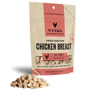 Vital Essentials Freeze-Dried Raw Chicken Breast Cat Treats, 1-oz Bag