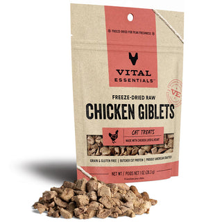 Vital Essentials Freeze-Dried Raw Chicken Giblets Cat Treats, 1-oz Bag