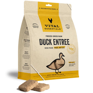 Vital Essentials Freeze-Dried Raw Duck Mini Patties Dog Food, 14-oz bag