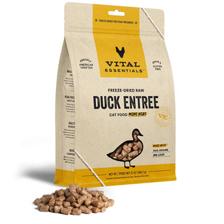  Vital Essentials Freeze-Dried Raw Duck Entree Mini Nibs Cat Food, 12-oz bag