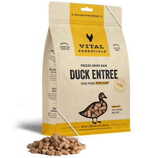 Vital Essentials Freeze-Dried Raw Duck Mini Nibs Dog Food, 14-oz bag