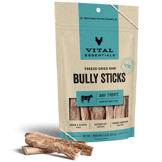 Vital Essentials Freeze-Dried Raw Bully Sticks Dog Treats, 1.4-oz Bag