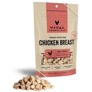 Vital Essentials Freeze-Dried Raw Chicken Breast Dog Treats, 2.1-oz Bag