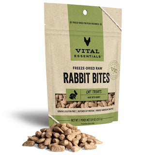 Vital Essentials Freeze-Dried Raw Rabbit Bites Cat Treats, 0.9-oz Bag