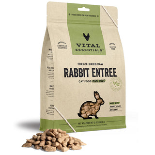  Vital Essentials Freeze-Dried Raw Rabbit Entree Mini Nibs Cat Food, 12-oz bag