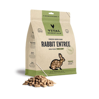 Vital Essentials Freeze-Dried Raw Rabbit Entree Mini Nibs Dog Food, 25-oz bag