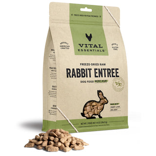 Vital Essentials Freeze-Dried Raw Rabbit Entree Mini Nibs Dog Food, 14-oz bag