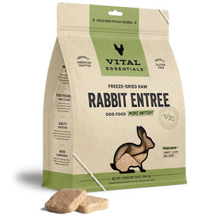 Vital Essentials Freeze-Dried Raw Rabbit Entree Mini Patties Dog Food, 14-oz bag