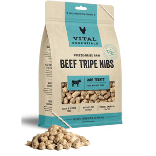 Vital Essentials Freeze-Dried Raw Beef Tripe Nibs Dog Treats, 14-oz Bag