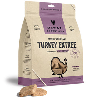 Vital Essentials Freeze-Dried Raw Turkey Mini Patties Dog Food, 14-oz bag