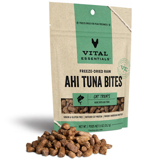 Vital Essentials Freeze-Dried Raw Ahi Tuna Cat Treats, 1.1-oz Bag