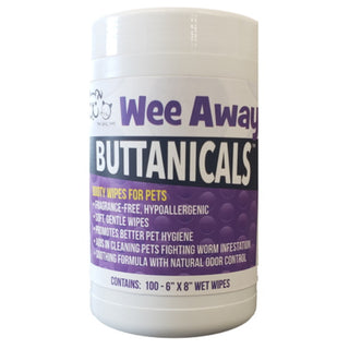 Wee Away Buttanicals Grooming Wipes for Dogs & Cats, 100-Count