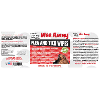 Wee Away Flea & Tick Wipes for Dogs & Cats, 100-Count