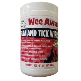 Wee Away Flea & Tick Wipes for Dogs & Cats, 100-Count