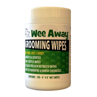 Wee Away Green Tea Scented Grooming Wipes for Dogs & Cats, 100-Count