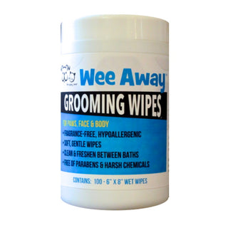 Wee Away Hypoallergenic Grooming Wipes for Dogs & Cats, 100-Count