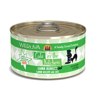 Weruva Cats in the Kitchen Lamb Burgini Lamb Au Jus Grain-Free Canned Cat Food, 3.2-oz, Case of 24