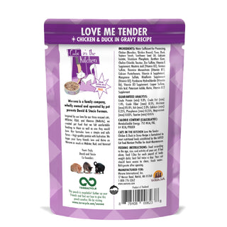 Weruva Cats in the Kitchen Love Me Tender Chicken & Duck Recipe Grain-Free Cat Food Pouches, 3-oz pouch, case of 12