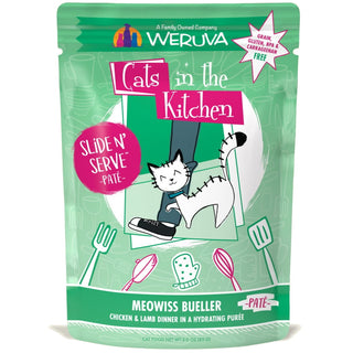 Weruva Cats in the Kitchen Meowiss Bueller with Chicken & Lamb Grain-Free Cat Food Pouches, 3-oz pouch, case of 12