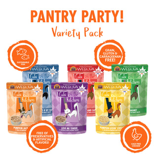 Weruva Cats in the Kitchen Pantry Party Pouch Variety Pack Cat Food Pouches, 3-oz pouch, case of 12