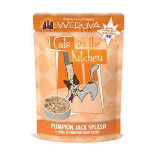 Weruva Cats in the Kitchen Pumpkin Jack Splash Tuna in Pumpkin Soup Grain-Free Cat Food Pouches, 3-oz pouch, case of 12