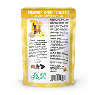 Weruva Cats in the Kitchen Pumpkin Lickin' Chicken in Pumpkin Soup Grain-Free Cat Food Pouches, 3-oz pouch, case of 12