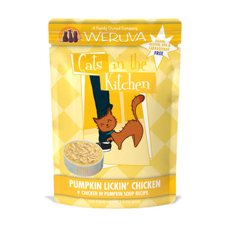 Weruva Cats in the Kitchen Pumpkin Lickin' Chicken in Pumpkin Soup Grain-Free Cat Food Pouches, 3-oz pouch, case of 12