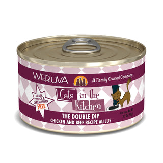 Weruva Cats in the Kitchen The Double Dip Chicken & Beef Au Jus Grain-Free Canned Cat Food, 3.2-oz, case of 24