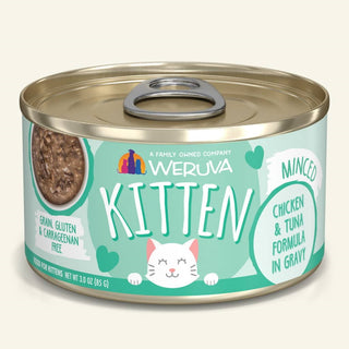 Weruva Kitten Chicken & Tuna Formula in Gravy Wet Cat Food, 3-oz can, case of 12