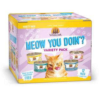 Weruva Classic Cat Food, Meow Ya Doin'! Variety Pack Canned Cat Food, 3-oz can, Case of 12