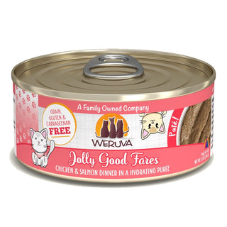 Weruva Classic Cat Jolly Good Fares Chicken & Salmon Pate Canned Cat Food, 5.5-oz can, Case of 8