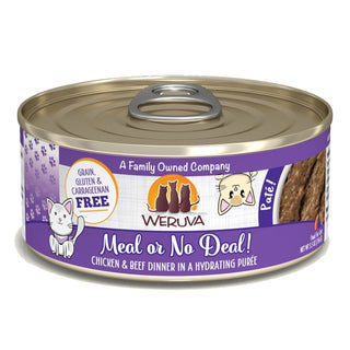 Weruva Classic Cat Meal or No Deal Chicken & Beef Pate Canned Cat Food, 5.5-oz can, Case of 8