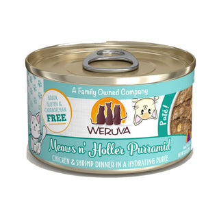 Weruva Classic Cat Meows n' Holler PurrAmid Chicken & Shrimp Pate Canned Cat Food, 3-oz can, Case of 12