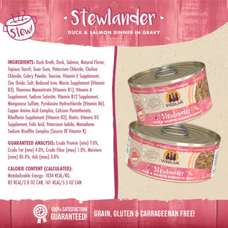 Weruva Classic Cat Stewlander Duck & Salmon in Gravy Stew Canned Cat Food, 2.8-oz can, Case of 12