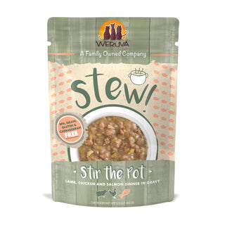 Weruva Classic Cat Stir the Pot with Lamb, Chicken & Salmon in Gravy Stew Cat Food Pouches, 3-oz pouch, 12 count