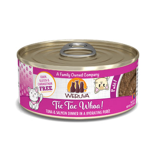 Weruva Classic Cat Tic Tac Whoa Tuna & Salmon Pate Canned Cat Food, 5.5-oz can, Case of 8