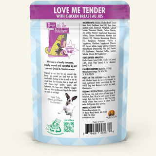 Weruva Dogs in the Kitchen Love Me Tender with Chicken Breast Au Jus Grain-Free Dog Food Pouches, 2.8-oz, case of 12