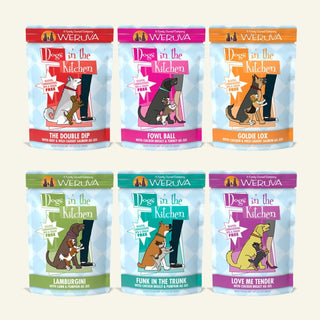 Weruva Dogs in the Kitchen Pooch Pouch Party! Variety Pack Grain-Free Dog Food Pouches, 2.8-oz, pack of 12