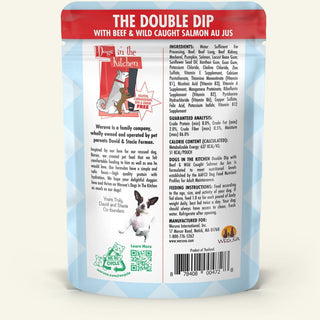 Weruva Dogs in the Kitchen The Double Dip with Beef & Wild Caught Salmon Au Jus Dog Food Pouches, 2.8-oz, case of 12