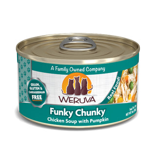 Weruva Funky Chunky Chicken Soup with Pumpkin Grain-Free Canned Cat Food, 3-oz can, case of 24